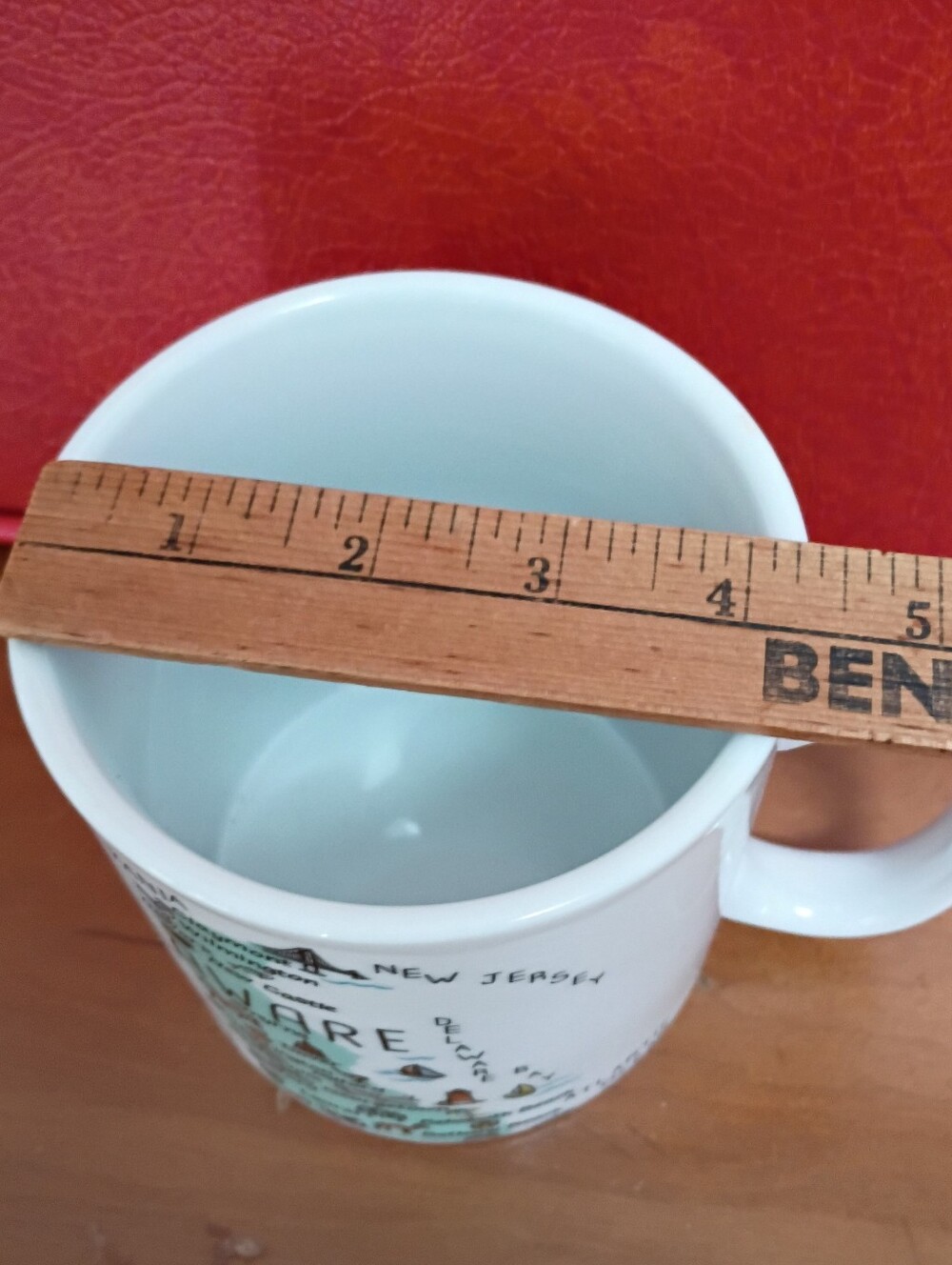 222 Fifth Delaware Illustrated State Mug - White with Teal and Black Accents - Picture 6 of 6